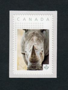 RHINO, RHINOCEROS = picture postage stamp = MNH Canada 2013 [p4w6/2]