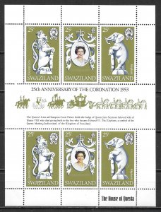 Swaziland 302 25th Coronation m/s MNH