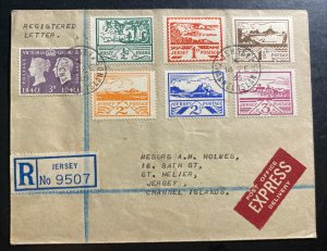 1945 Jersey Channel Island England After WW2 Occupation Cover Locally Express