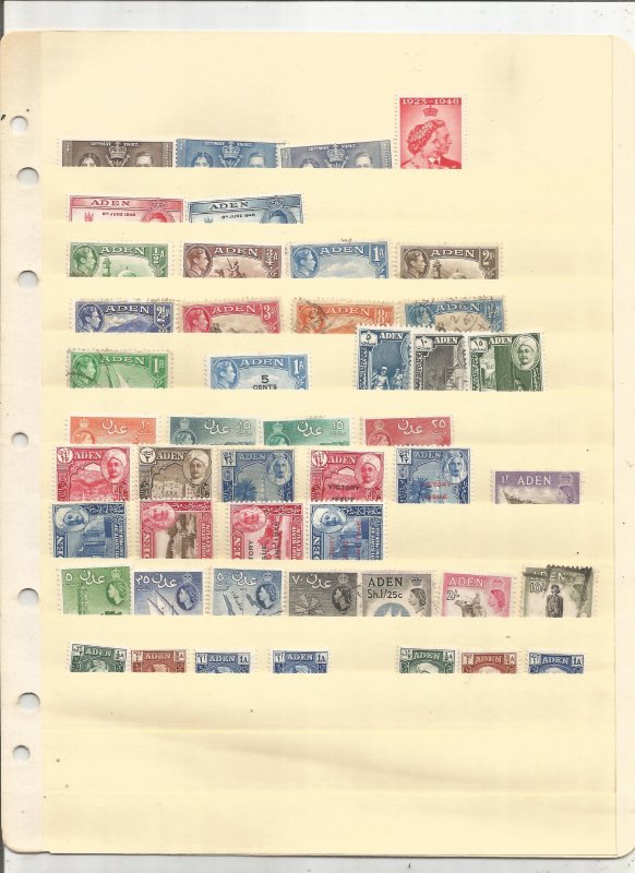 ADEN COLLECTION ON STOCK SHEET, MINT/USED