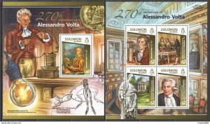 2015 Solomon Islands 270Th Anniversary Alessandro Volta #3007-11 1+1 ** Ls408