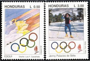 Honduras 1992 Sc#365/366 ALBERTVILLE WINTER OLYMPICS SKIING Set (2) MNH