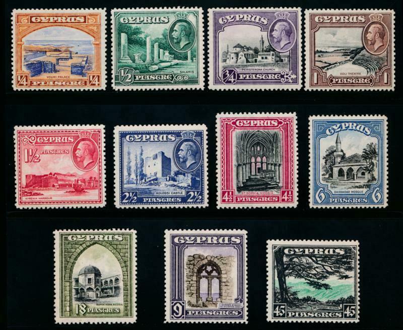 CYPRUS 125-135 MINT NH, 1934 KGV COMPLETE SET