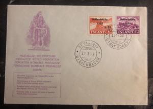 1953 Reykjavik Iceland First Day Cover FDC Pestalozzi World Foundation