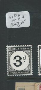 NORTHERN RHODESIA (PP3012B)  POSTAGE DUE SG D3   MNH