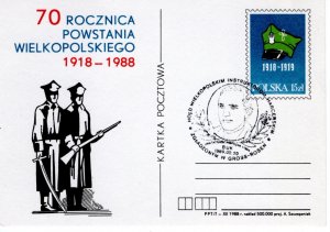 Poland 1989 Scout Cancel on postcard