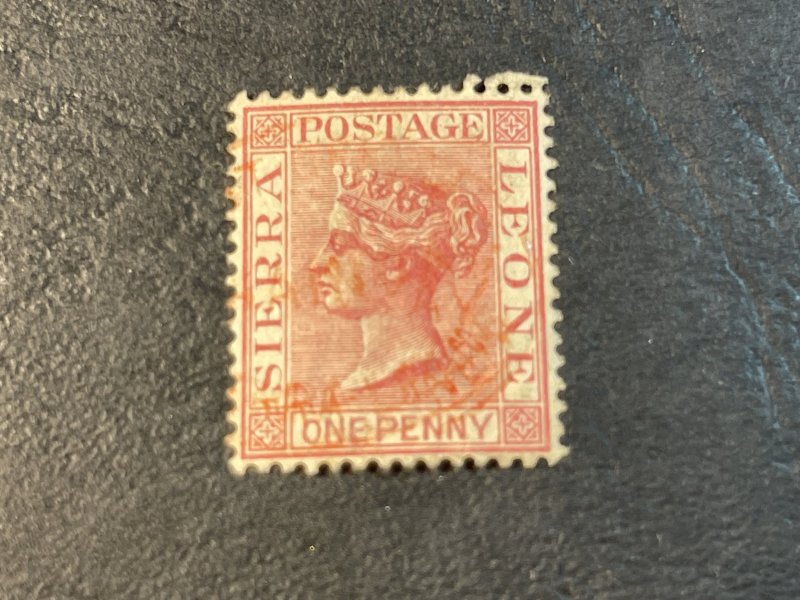 SIERRA LEONE # 23a--USED----ROSE CARMINE----1884