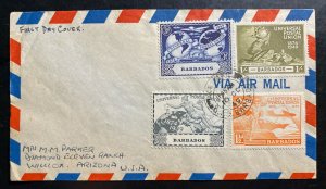 1949 Barbados First Day Cover FDC 75th Anniversary Universal Postal Union