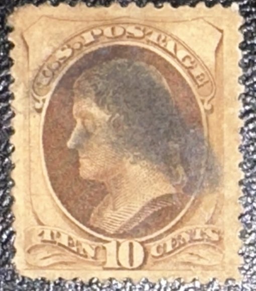 Scott #209 1882 10¢ Thomas Jefferson used