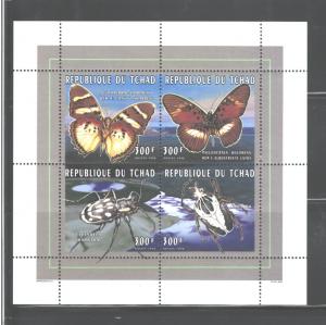 CHAD1996 BUTTERFLIES MSs #681MNH