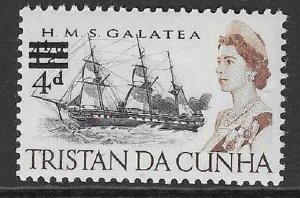 TRISTAN DA CUNHA SG108 1967 4d SURCHARGE MNH