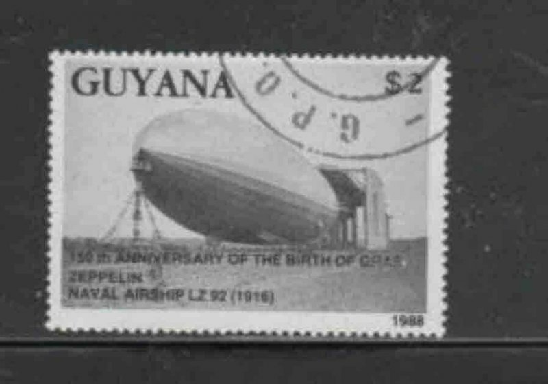 GUYANA #2007a 1989 ZEPPELIN MINT VF NH O.G CTO