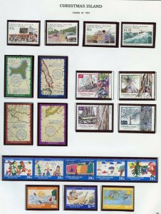 CHRISTMAS ISLAND SELECTION OF 1987//91  INCLUDES #274d & 274e  ISSUES  MINT NH-