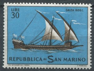 San Marino Sc#546 MNH, 30L sep & bl, Historical Ships (1963)