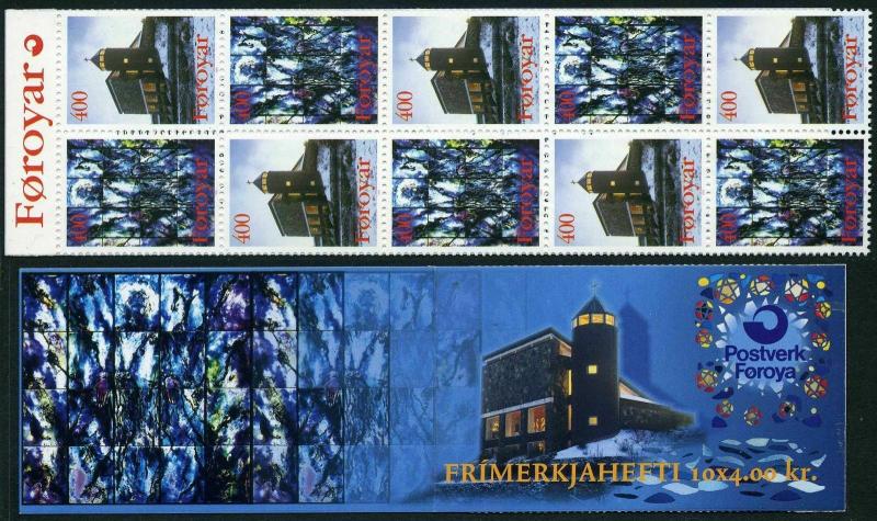 Faroe 293-294a booklet,MNH.Michel 289-290 MH. Catholic Church of Mary,1995.