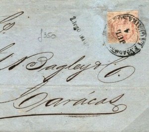 VENEZUELA Cover La Guiara *Received in a Bad State* Explanatory c1870 F449