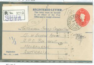 Fiji  C.1970 used from Suva, 1973 to Australia, Melboune cancel on reverse