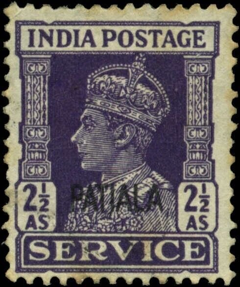 India, Convention States, Patiala Scott #O71 SG #O79 Used