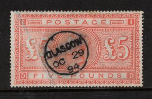 Great Britain #93 (SG #137) Very Fine Used With Neat Glasgow  Oct 29 1894 Cancel 