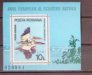 ROMANIA Sc C232 NH SOUVENIR SHEET OF 1980 - BIRDS