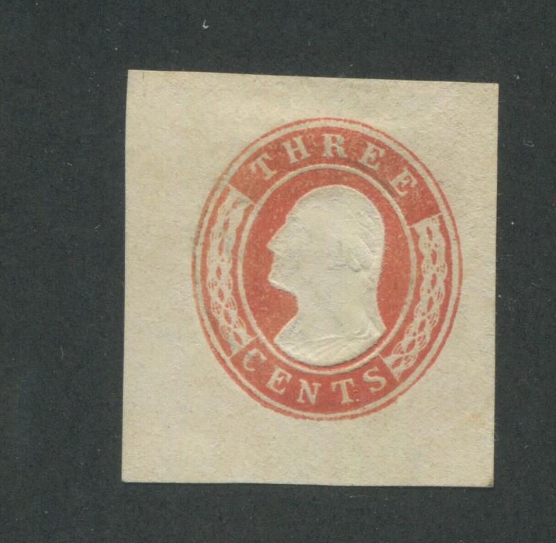 1854 United States Stamped Envelope Stationary #U7 Used Cut Square Faded Cancel