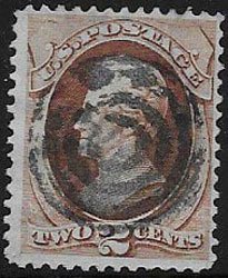 U.S SC 157, used, hinged,  fancy cancel