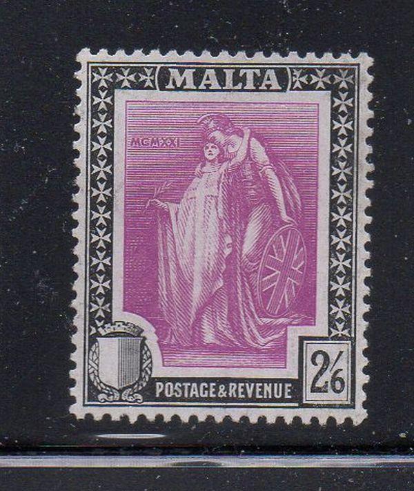 Malta Sc 111 1922 2/6d  Britannia & Malta stamp mint