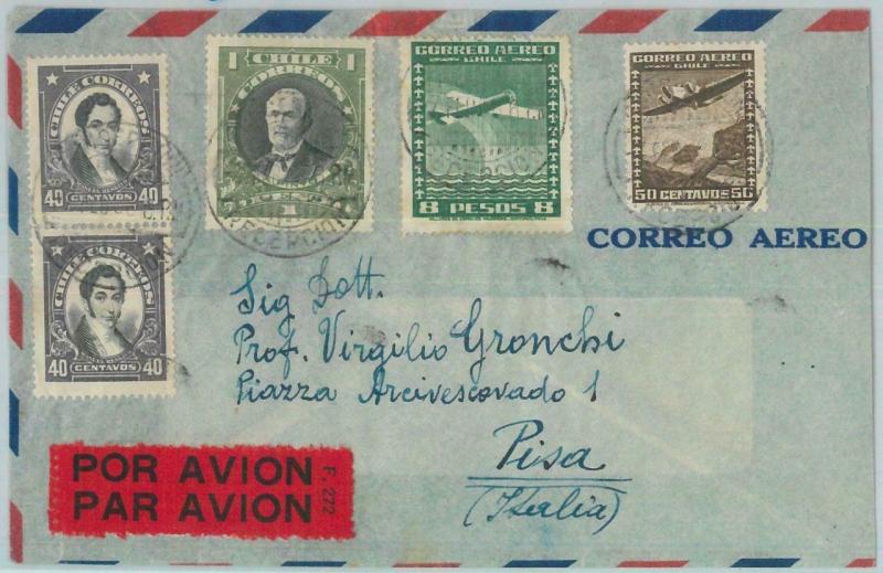 81535 - CHILE - POSTAL HISTORY -    AIRMAIL COVER to ITALY  1958