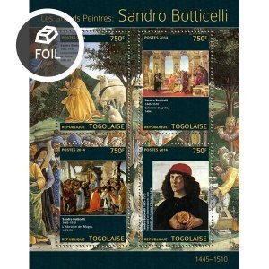 2014 TOGO MNH. SANDRO BOTTICELLI. Y&T Code: 3940-3943. Michel Code: 5868-5871