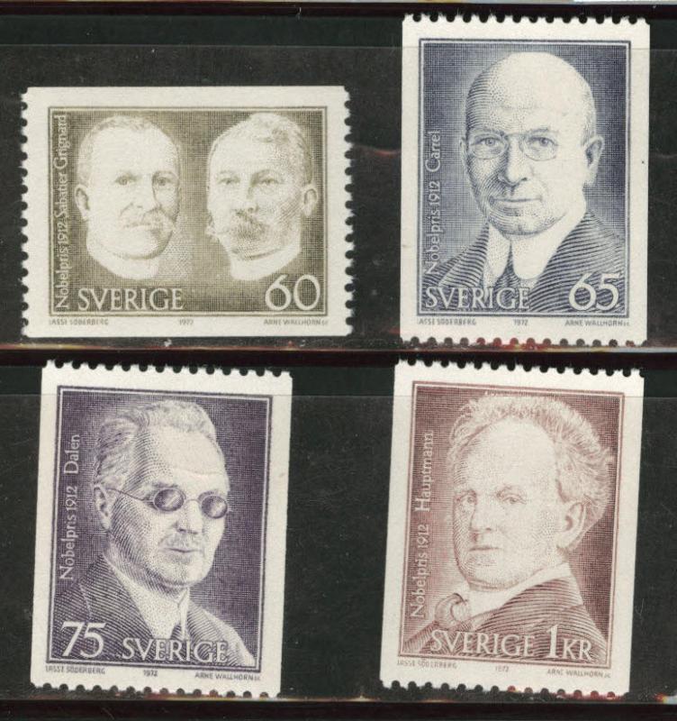 SWEDEN Scott 986-989 MH*  1972 Nobel Prize winner stamp set
