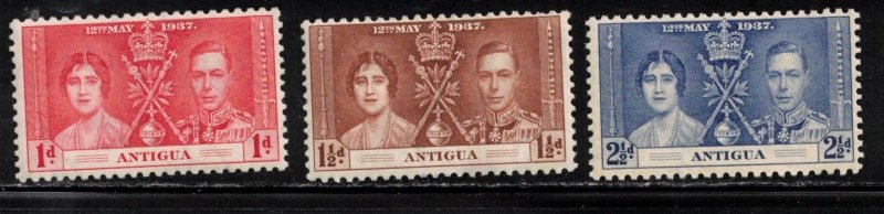 ANTIGUA Scott # 81-3 MH - KGVI Coronation