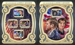 Z08 IMPERF TCH17222ab CHAD (Tchad) 2017 John F. Kennedy MNH ** Postfrisch Set