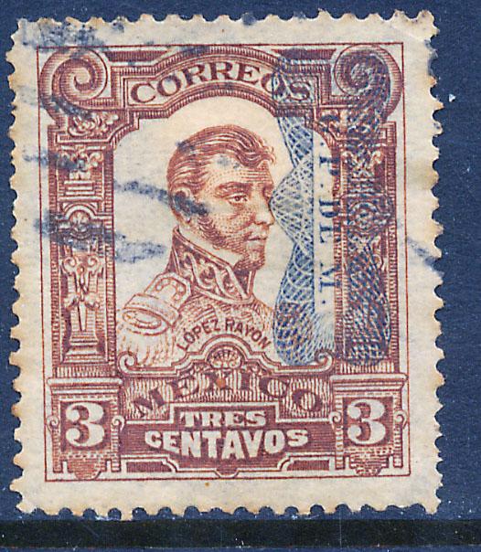 MEXICO 519Var 3c INVERT CORBATA REVOLUTIONARY OVPT USED (24)