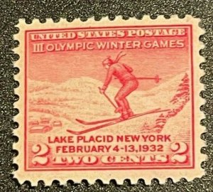 Scott#: 716 - III Olympic Winter Game Single 1932 2c MNHOG - Lot 31