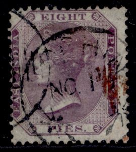 INDIA QV SG52, 8p purple/white, FINE USED. CDS