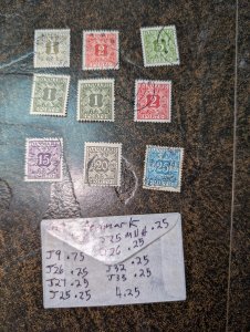 Denmark # j9 u, j18 u, j25 u, j25 mnh, j26 u x2, j27 u, j32 u, j33 u