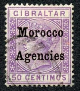 Morocco Agencies SG14 50c Bright Lilac opt type 2 Cat 7.50 pounds