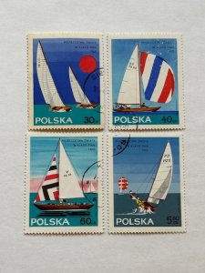 Poland – 1965 – Partial Set [4 of 8] Ship Stamps–SC# 1324,1325,1327 & 1330– CTO
