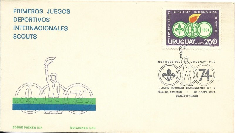 URUGUAY 1974 INTERNATIONAL SCOUT SPORTS GAMES SCOUTS SPORTS FDC COVER