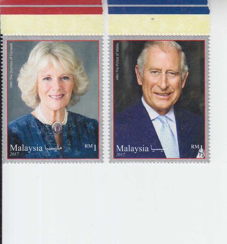 2017 Malaysia Prince Charles Royal Visit (2)  (Scott 1716-17) mnh