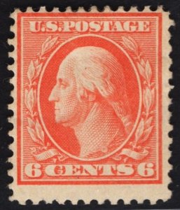 US #379 6c Red Orange Washington MINT HINGED SCV $37.5