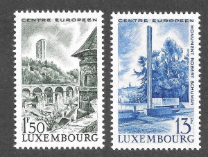 Luxembourg Scott 445-46 MNHOG - 1966 Luxembourg: Center of Europe