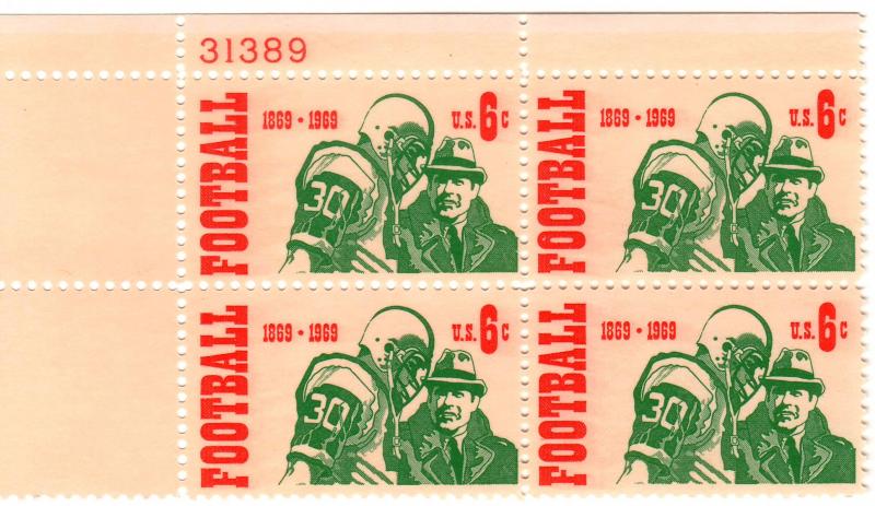 1382: Professional Football - Plate Block - MNH - 31389-UL