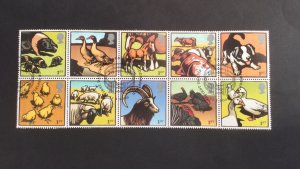 GB 2005 Farmyard Animals.  Set of 10 used stamps. Ex FDC.