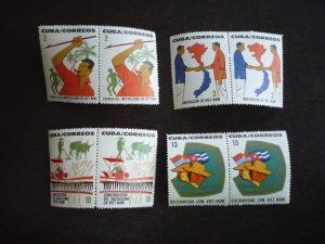 Stamps - Cuba - Scott# 846-849 - Mint Hinged Set of 4 Stamps in Pairs