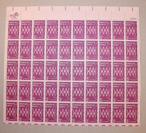 U.S. SHEET OF 50 SCOTT #1260 5c 1964 AMATEUR RADIO ISSUE. FRESH TIGHT PERFS MNH