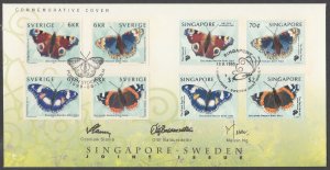 1999 Special cover Singapore-Sweden Joint Issue with matching sets of stamps