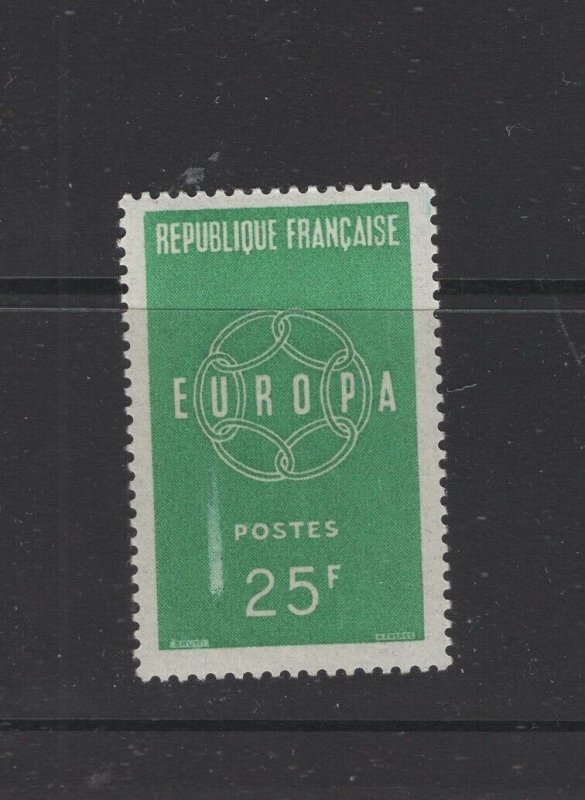 France 1959 25F Europa issue (Scott #929)  VFMNH with great ink smear variety,