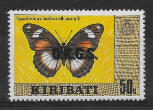 KIRIBATI SGO22a 1981 50c OFFICIAL WITH OVPT DOUBLE VARIETY MNH