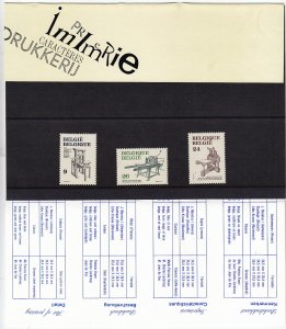 Belgium - 1989 - Scott #1305-1307- presentation pack - Printing Presses